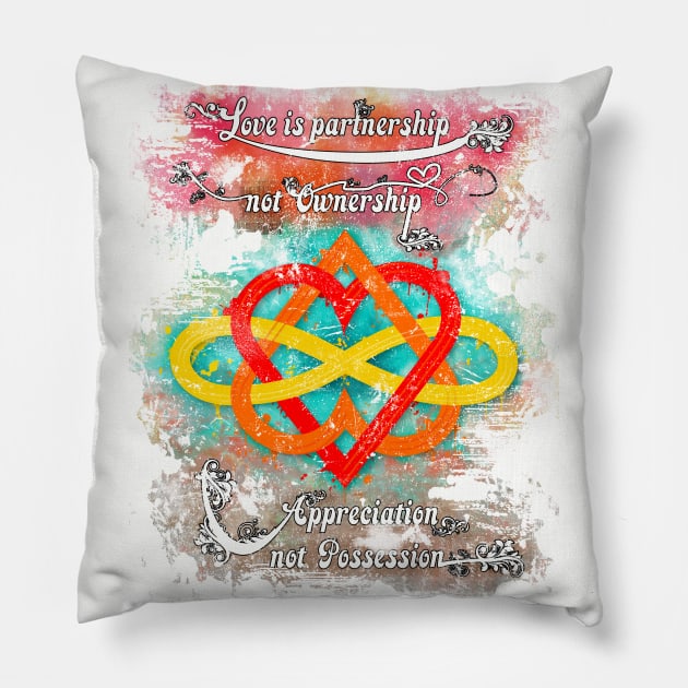 Love is partnership - Polyamory Pillow by PlanetJoe