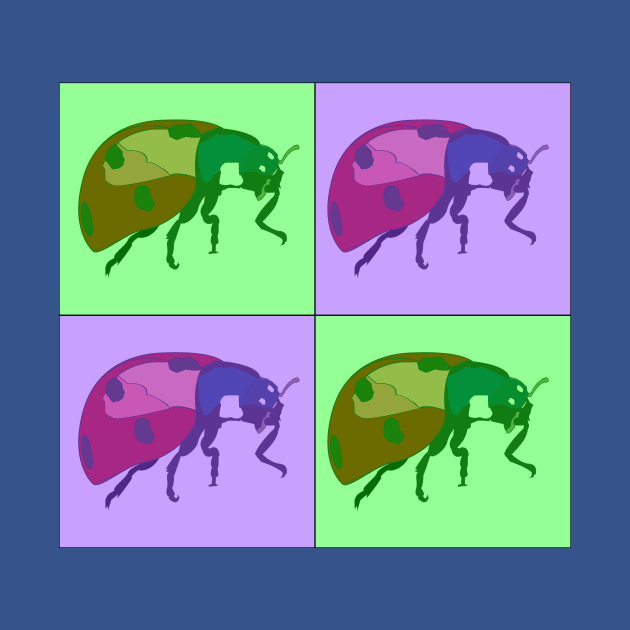 Ladybug Pop Art - Purple and Green by Design Garden