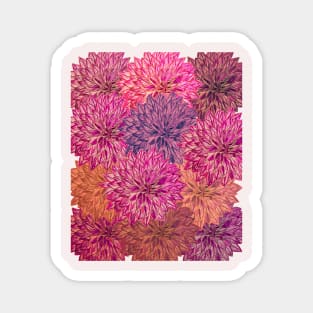 Purple and Pink Dahlias Magnet