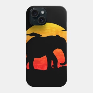 Elephant At Sunset Phone Case