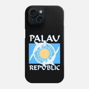 Palau Republic Flag with Hammerhead sharks Phone Case