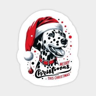 "Spotty Santa Paws - A Dalmatian Christmas Delight" Magnet