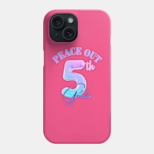 Peace Out 5th Grade Retro Graduation Class Of 2023 Phone Case