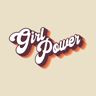 Retro 70s Groovy 3D Lettering Girl Power T-Shirt