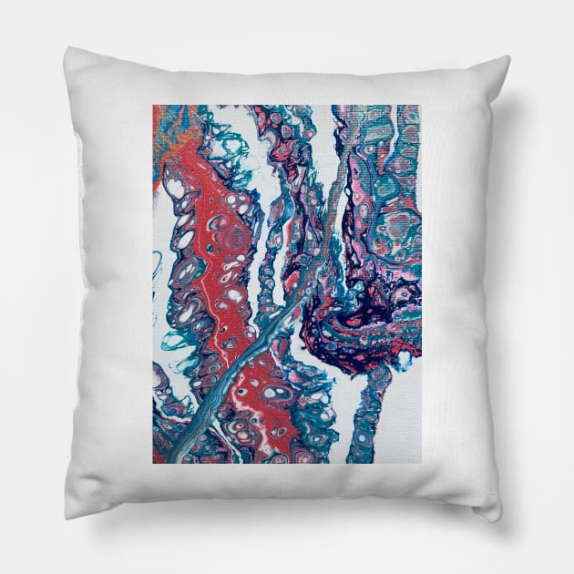 Fluid acrylic pouring Pillow by baksuart