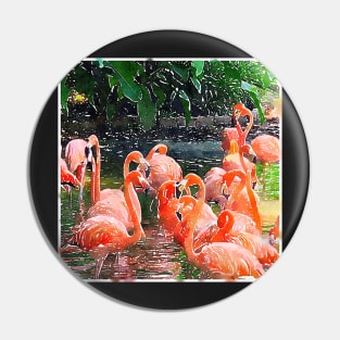 Flock of flamingos Pin