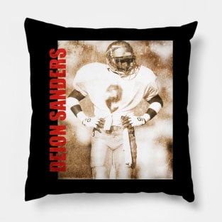 TEXTURE ART- Deion Sanders - Retro Aesthetic Fan Art Pillow