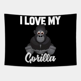 I Love My Gorilla Tapestry