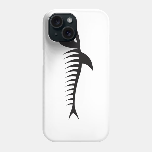 Black fishbone Phone Case by joeymono