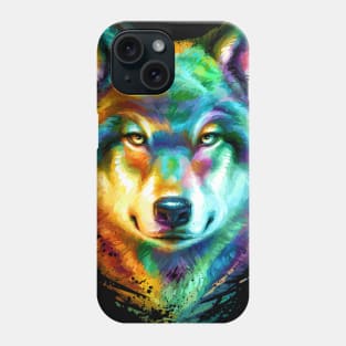 Wolf Face Colorful Painting Phone Case