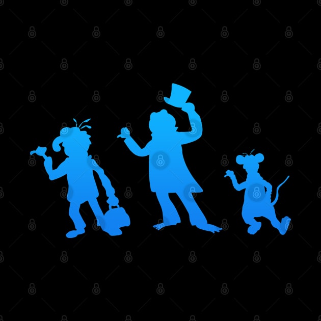 Hitchhiking Ghosts - Blue silhouette by Rackham