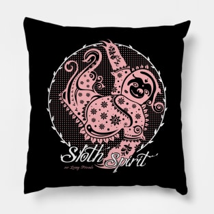 Sloth Spirit / pink_black [mr.Lenny Friends] Pillow