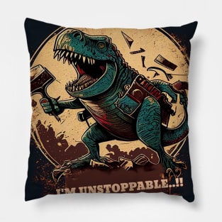 Make a Statement with the Hilarious Unstoppable T-Rex Trash Pickup Tool Tee Pillow
