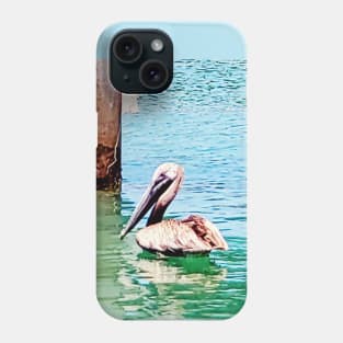 Florida Keys Pelican Floating In The Ocean Phone Case