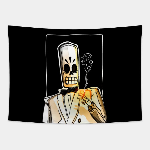 Manny Calavera Tapestry by biggeek