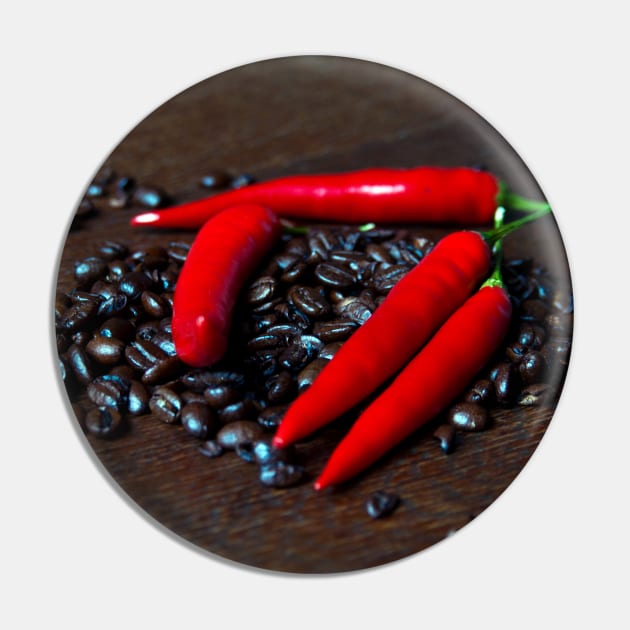 Hot Chili and Coffee Beans Pin by SILVA_CAPITANA