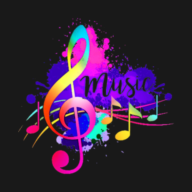 Funky Colorful Music Treble Clef Musical Note T Shirt 