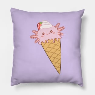 Strawberry Axolotl Ice Cream Pillow