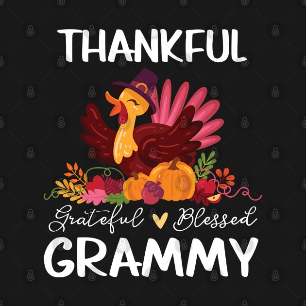 Thankful Grateful Blessed Grammy Funny Thanksgiving Grandma by FamiLane