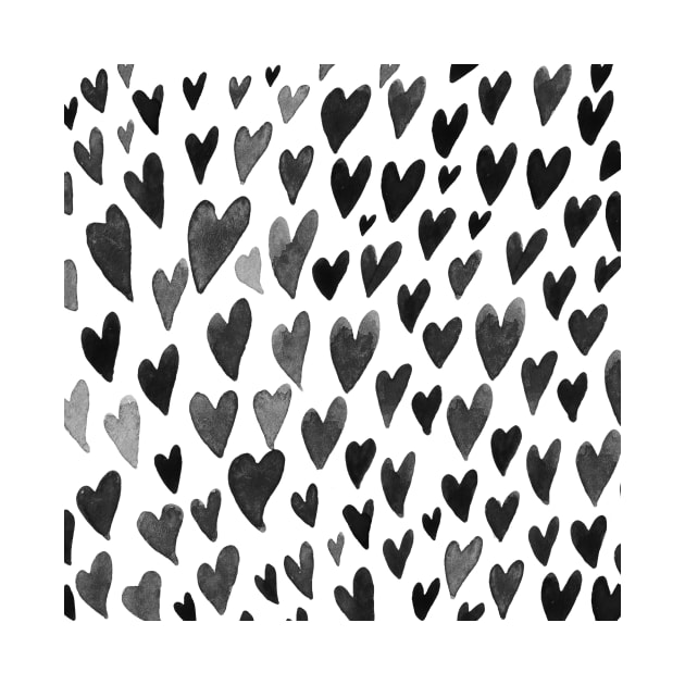 Valentines day hearts explosion - black and white by wackapacka