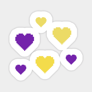 Intersex Pride Hearts Pixel Art Magnet