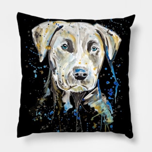 Black Labrador Portrait Pillow