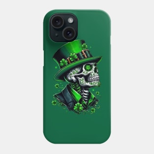 Sugar Skull St Patrick Day of the Dead Lucky Shamrock Phone Case