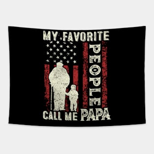 My Favorite People Call Me Papa US Flag Funny Dad Gifts Fathers Day Tapestry