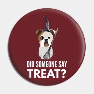 Bulldog Halloween Trick or Treat Pin