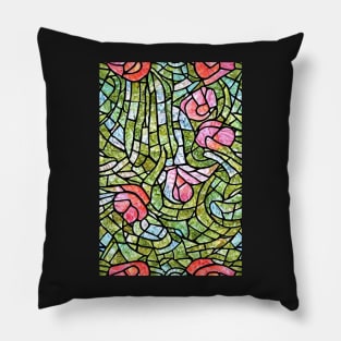 Pastel Tiffany Lamp Stained Glass Mosaic Pattern Pillow