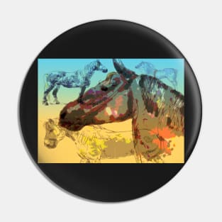 Draft horses Pin