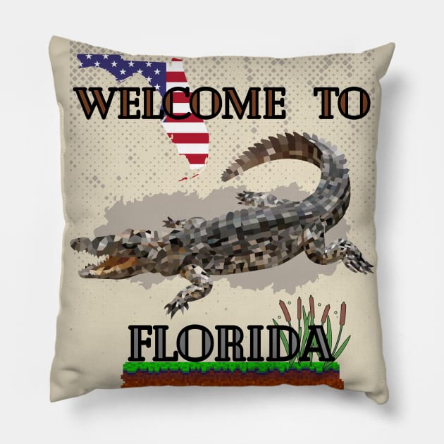 Funny Florida Meme Pillow by mieeewoArt