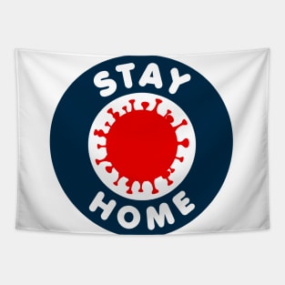 StayAtHome Corona Design Tapestry