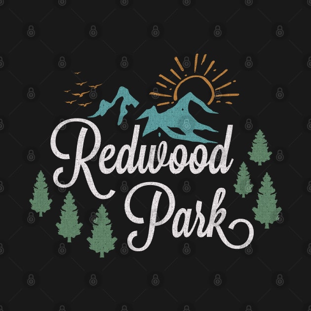 Redwood California National Park Retro Vintage by HCMGift