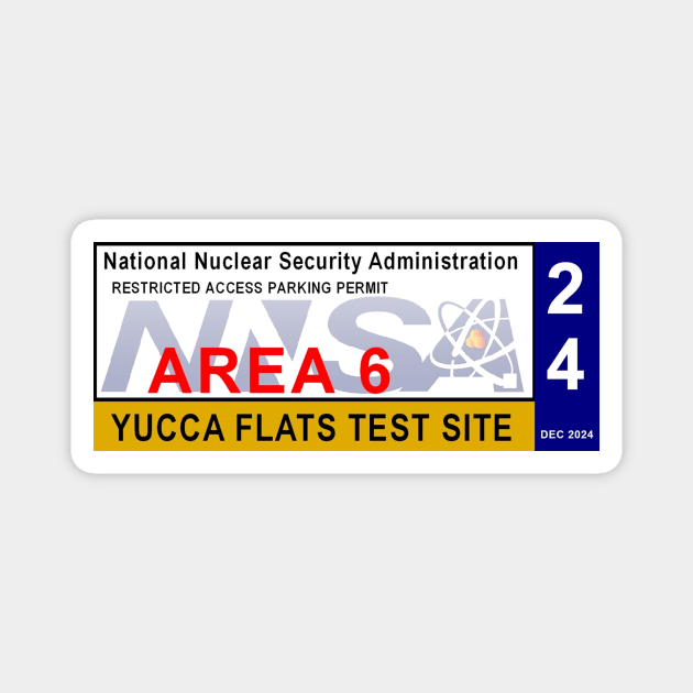 Yucca Flats Test Site Vehicle Access Pass Magnet by Starbase79