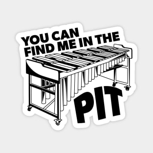 You Can Find Me in the Pit // Funny Vibraphone // Retro Marching Band Front Ensemble Magnet