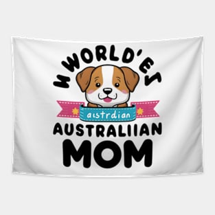 Mini Australian Shepherd Gifts World's Best Aussie Mom Tapestry