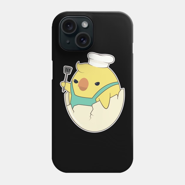 Chick as Cook with Chef's hat & Spatula Phone Case by Markus Schnabel