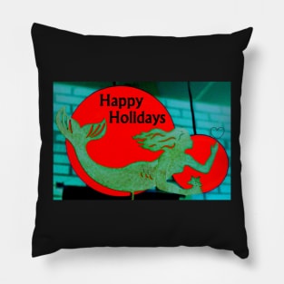 Christmas Mermaid - Happy Holidays Pillow