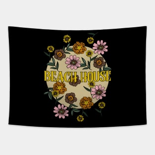 Beach House Name Personalized Flower Retro Floral 80s 90s Name Style Tapestry