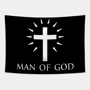 Man Of God - Roman Catholic Cross - White - Christian Series 9W Tapestry