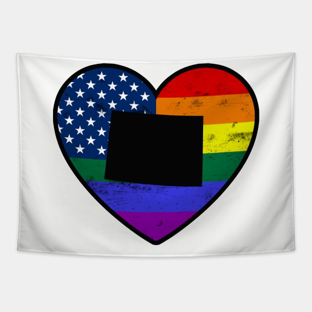 Colorado United States Gay Pride Flag Heart Tapestry by TextTees