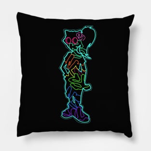 Dope Slluks woman neon signage drawing Pillow