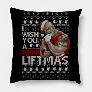 I WISH YOU A MERRY LIFTMAS - GYM CHRISTMAS JUMPER Gift Pillow