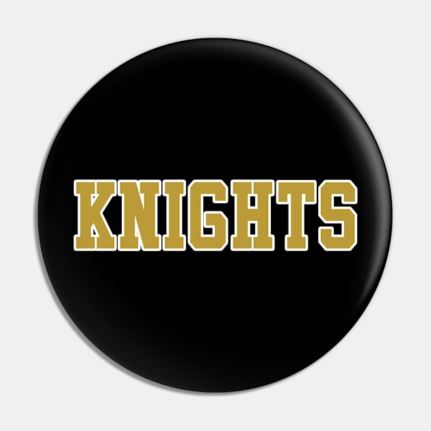 Knights in Gold Athletic Font Pin by tropicalteesshop