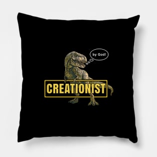 Creationist T-Rex by God! funny smart dinosaur Pillow