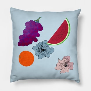 Fruits on Blue Pillow