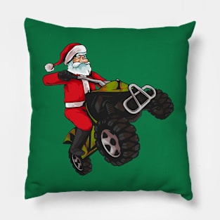 ATV Santa Claus Off Road Christmas Pillow