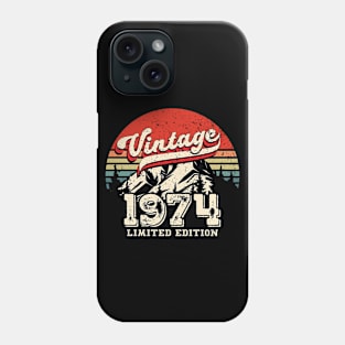 Vintage 1974 Birthday Gift Classic Distressed 50th Bday Phone Case