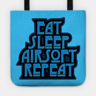 Blue Eat Sleep Airsoft Repeat Tote